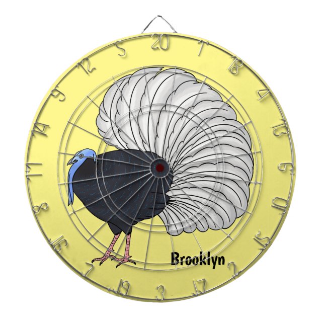 Bulwer's pheasant bird cartoon illustration  darttavla (Framsidan)