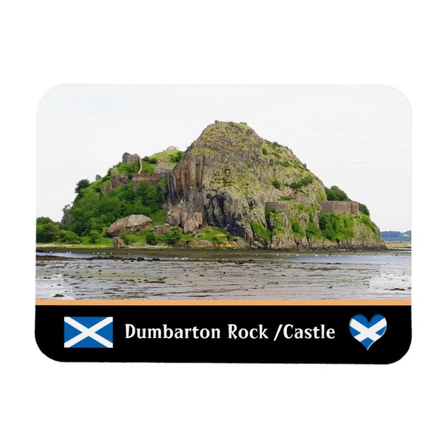 Bumbarton Sten och Dumbarton Castle / Skottland Magnet (Horisontell)