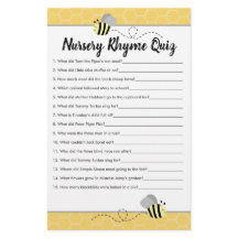 Bumble Bee Baby Shower Barnkammarrim Quiz