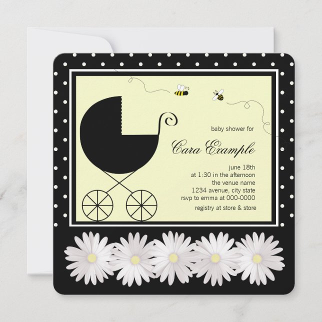 Bumble Bee Baby Shower Inbjudningar (Framsida)