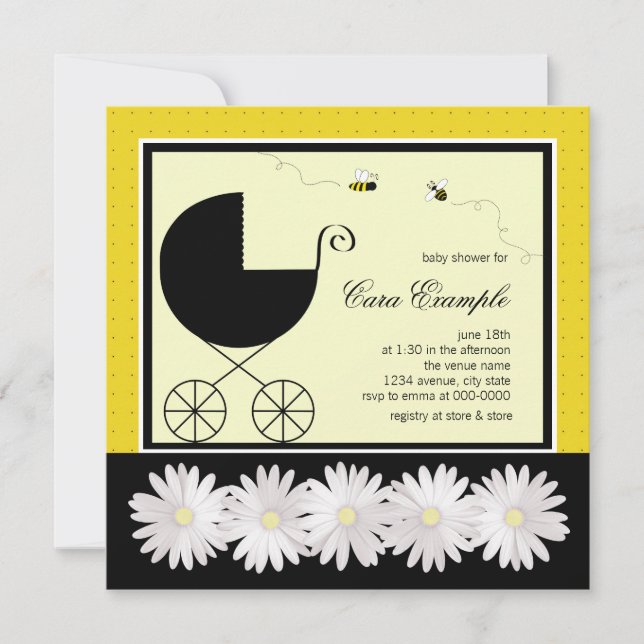 Bumble Bee Baby Shower Inbjudningar (Framsida)