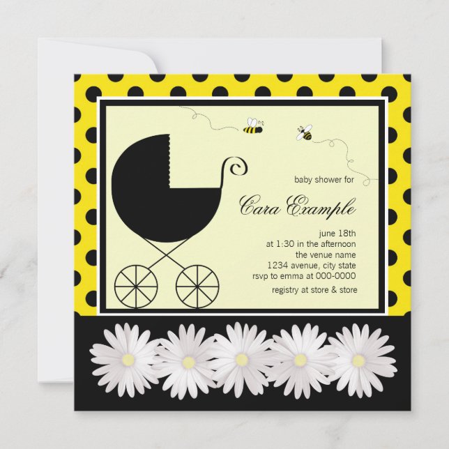 Bumble Bee Baby Shower Inbjudningar (Framsida)
