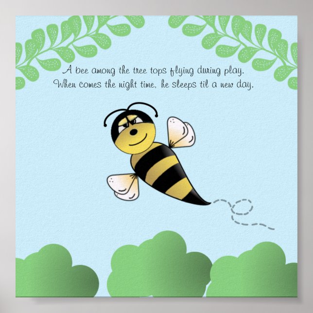 Bumble Bee Barn eller Barnkammare Poster (Framsidan)