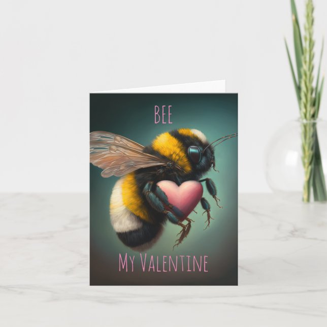 Bumble Bee - Bee My Valentine - Alla hjärtans dag- Kort (Framsida)
