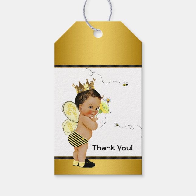Bumble Bee Etisk Pojke Baby Shower Presentetikett (Framsidan)