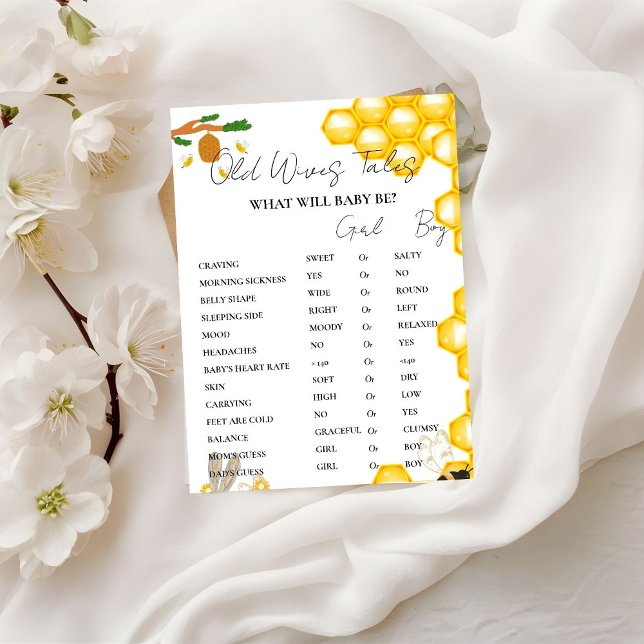 Bumble Bee Gamla Hustruers Sägner Baby Shower Spel Inbjudningar (Skapare uppladdad)
