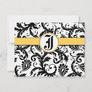 Bumble Bee Gul Damask Svarskort- OSA Kort