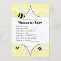 Bumble BEE Gula önskningar för Baby Shower Lek