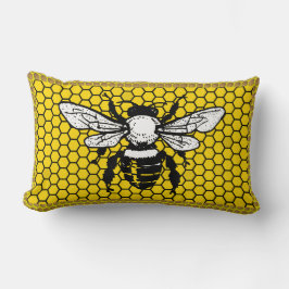 Bumble Bee hive Apiary Throw Pillow Lumbarkudde