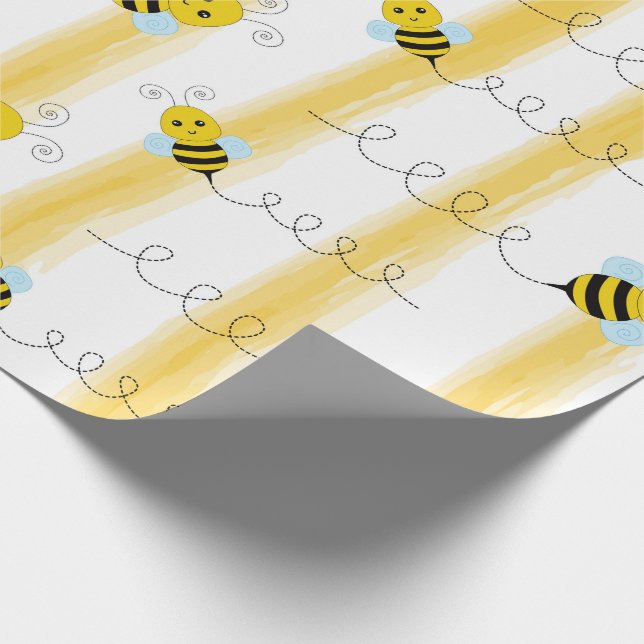 Bumble Bee Wrapping Paper Fly Honey Bee Gift Wrap Presentpapper (Hörn)
