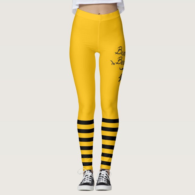 Bumble Bee yellow  Leggings (Framsida)