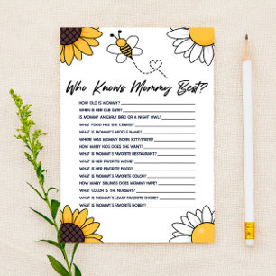 Bumble Honung Bee som känner till Mamma Baby Showe Brevpapper