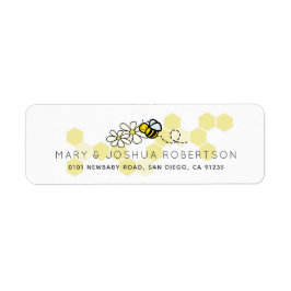 Bumble/honungsbi & Daisy, vit adressetikett Returadress Etikett