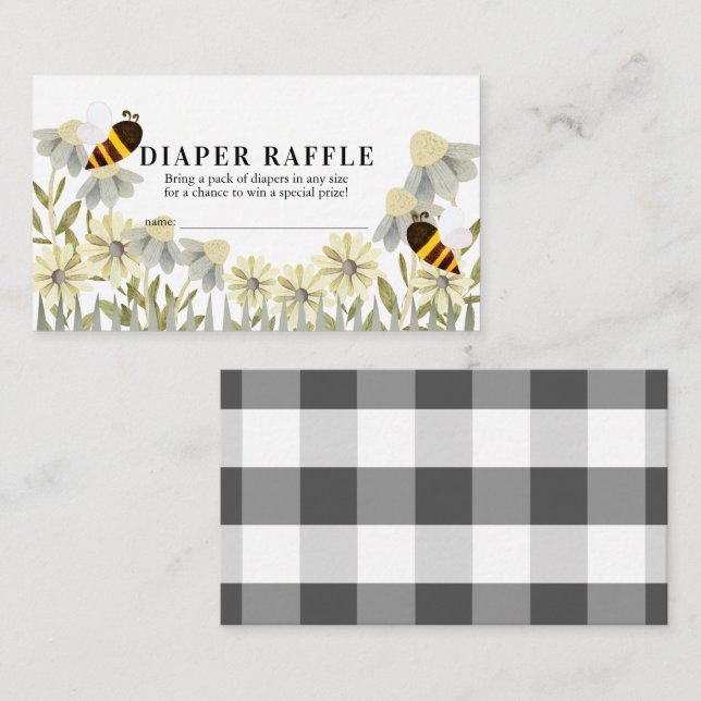 Bumble/honungsbin Babykläder, dagbok Raffle Biljet Tilläggskort (Fram/baksida)