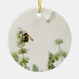 Bumble och månad julgransprydnad keramik