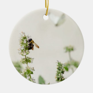 Bumble och månad julgransprydnad keramik