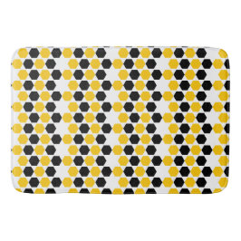 Bumble Svart Gul Geometrisk Hexagram Hex Mönster Badrumsmatta