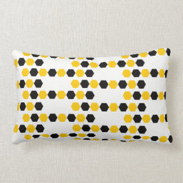 Bumble Svart Gul Geometrisk Hexagram Hex Mönster Lumbarkudde