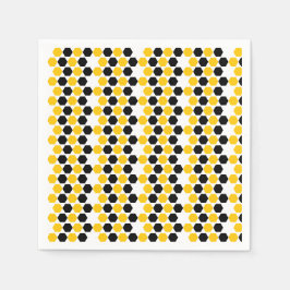 Bumble Svart Gul Geometrisk Hexagram Hex Mönster Pappersservett