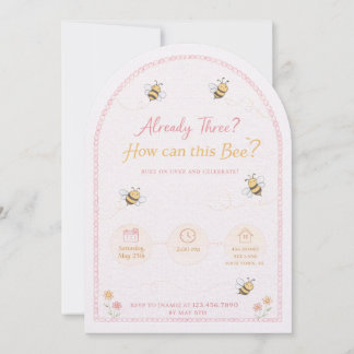 "Bumblebee" 3rd Birthday Invite Inbjudningar