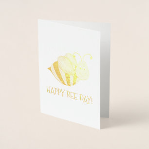 Bumblebee Bday Birthday, Lycklig Bee Day Folierat Kort