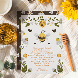 Bumblebee Bee Baby Shower Tack för ditt kort