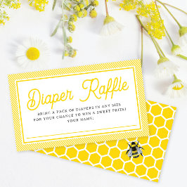 Bumblebee Diaper Raffle Baby Shower Vintage Tilläggskort