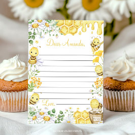 Bumblebee Floral Time Capsule Note Message Card Tack Kort