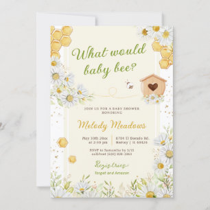Bumblebee Gender Reveal Bee Baby Shower Sprinkle Inbjudningar