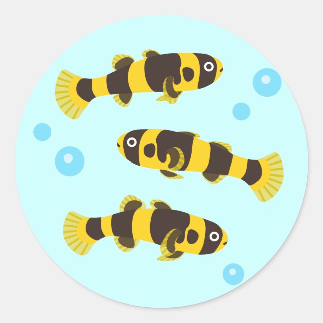 Bumblebee Goby Fish Runt Klistermärke (Framsida)