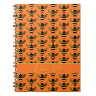 BUMBLEBEE GULD BLACK BEE UPPREPA ORANGEN MÖNSTER ANTECKNINGSBOK