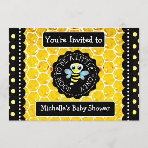 Bumblebee Honeybee Theter Baby Shower-inbjudan Inbjudningar