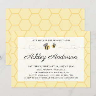 Bumblebee Honeycomb Baby Shower-inbjudan Inbjudningar