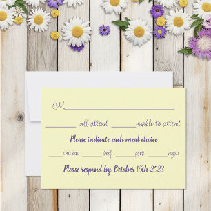Bumblebee Lavender Flowers Gult Bröllop OSA Kort