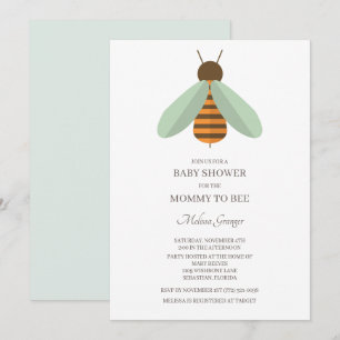 Bumblebee-Mamma till Bee Baby Shower-inbjudan Inbjudningar