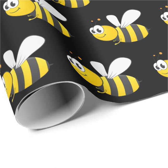 Bumblebee on Black Presentpapper (Rullad Hörn)