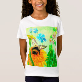 Bumblebee on dandelion Girls' T-Shirt
