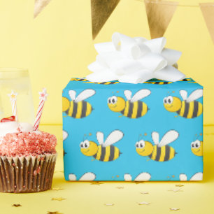 Bumblebee on Turcoise Blue Presentpapper