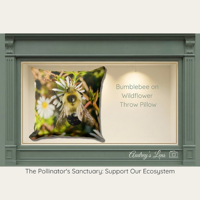 Bumblebee on Wildflower Kudde (Skapare uppladdad)