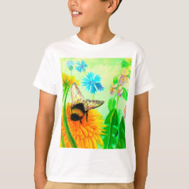 Bumblebee på dandelion t shirt