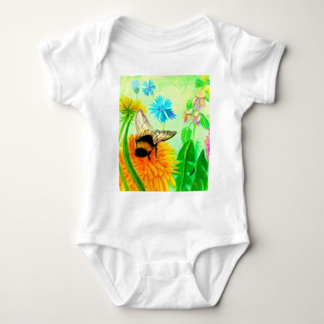 Bumblebee på dandelion t shirt (Framsida)