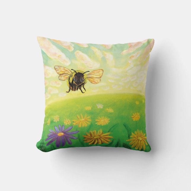 Bumblebee på Horisont Kudde (Framsida)