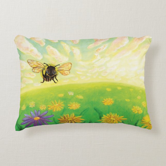 Bumblebee på Horisont Prydnadskudde (Framsidan)