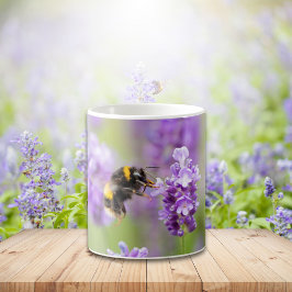 Bumblebee på Lavender Kaffemugg