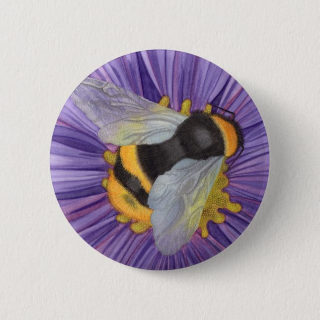 Bumblebee Pin on Button spara the Bees! Knapp (Framsida)