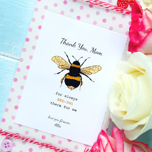 Bumblebee Pun Mors dag Card Kort