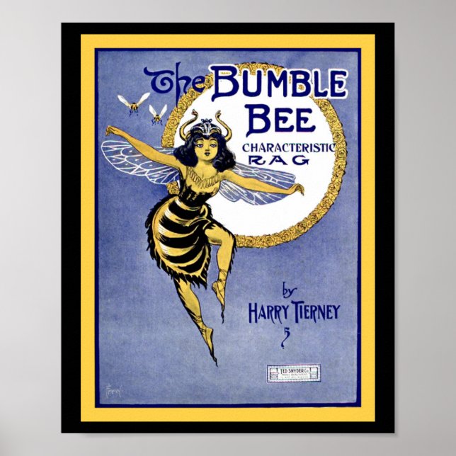 Bumblebee Rag Vintage Lakan Music Cover Poster (Framsidan)