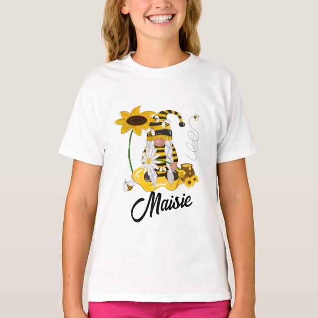 Bumblebee Solros Personlig Gnome T-shirt (Framsida)