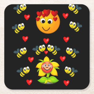 Bumblebee Underlägg Papper Kvadrat