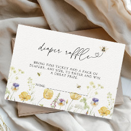 Bumblebee Wildblomme Baby Shower Raffle Tilläggskort